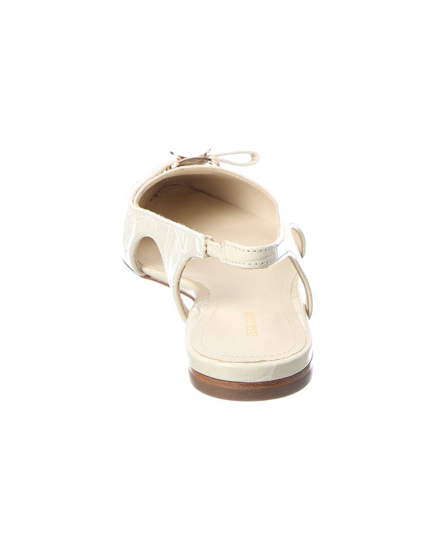 Ferragamo Mini Bow Leather Ballet Flat