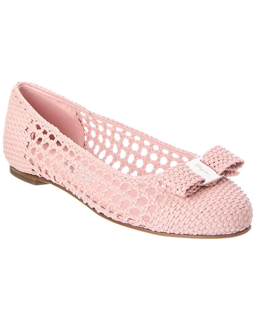 Ferragamo Varina Leather Ballet Flat