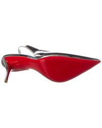 Christian Louboutin Posticha 80 Leather & Vinyl Slingback Pump