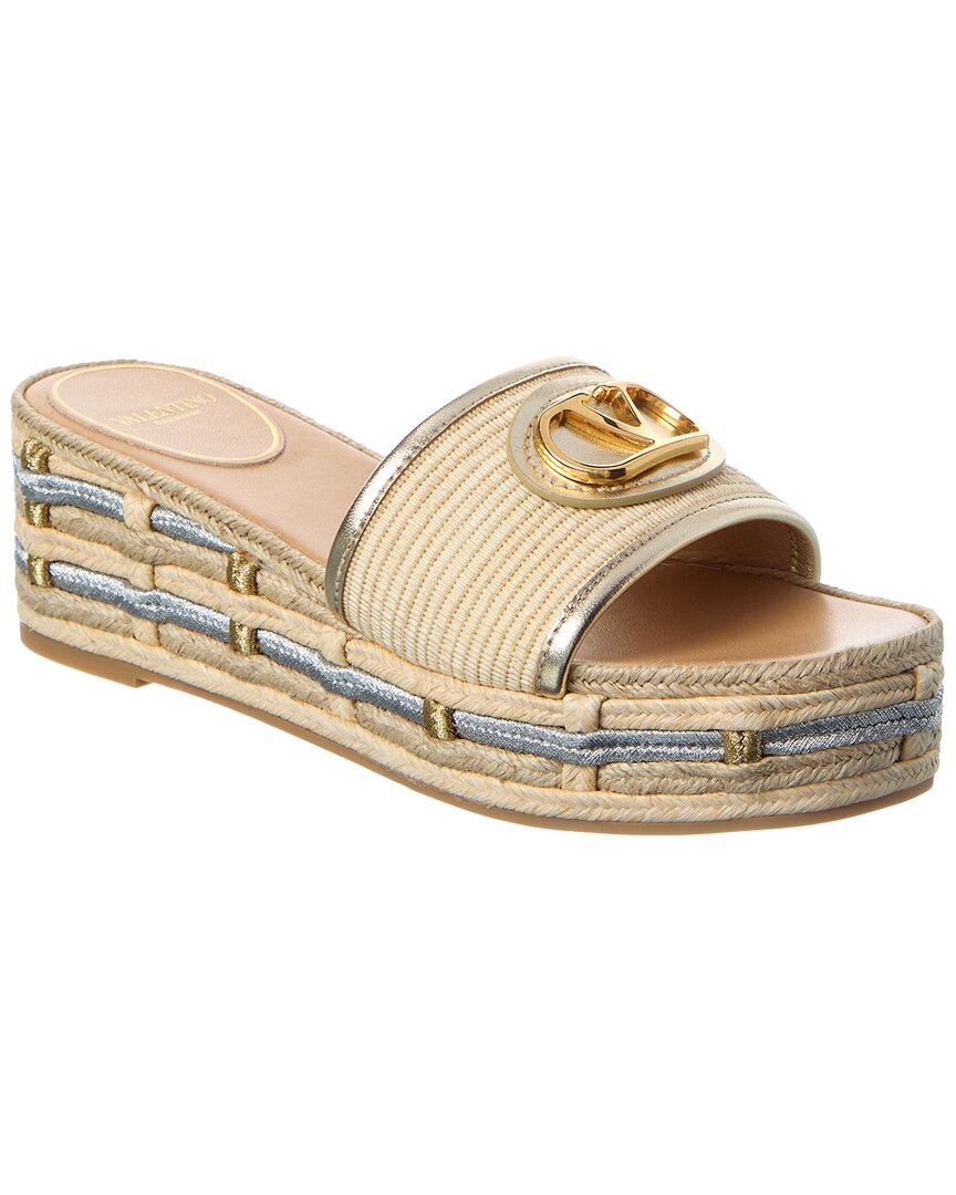 Valentino Vlogo Signature 60 Leather-Trim Platform Sandal