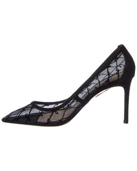 Aquazzura Nude 85 Mesh & Suede Pump