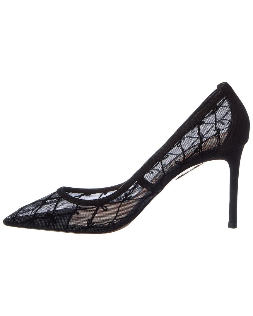 Aquazzura Nude 85 Mesh & Suede Pump