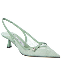 Jimmy Choo Amita 45 Lace & Leather Pump