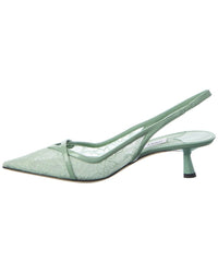 Jimmy Choo Amita 45 Lace & Leather Pump