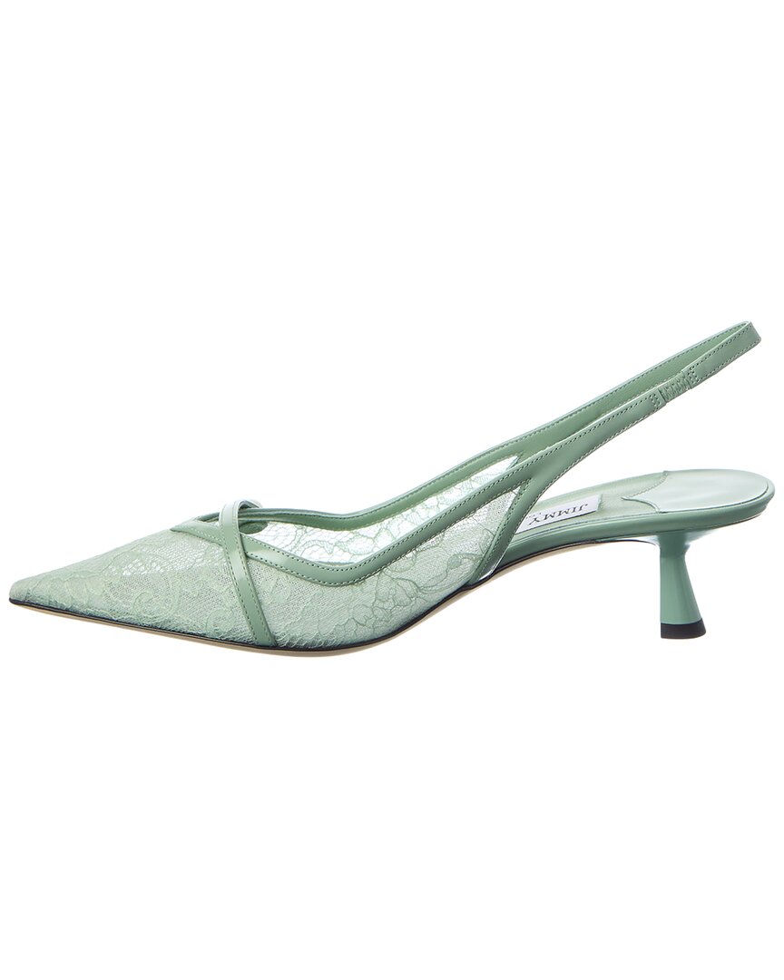 Jimmy Choo Amita 45 Lace & Leather Pump