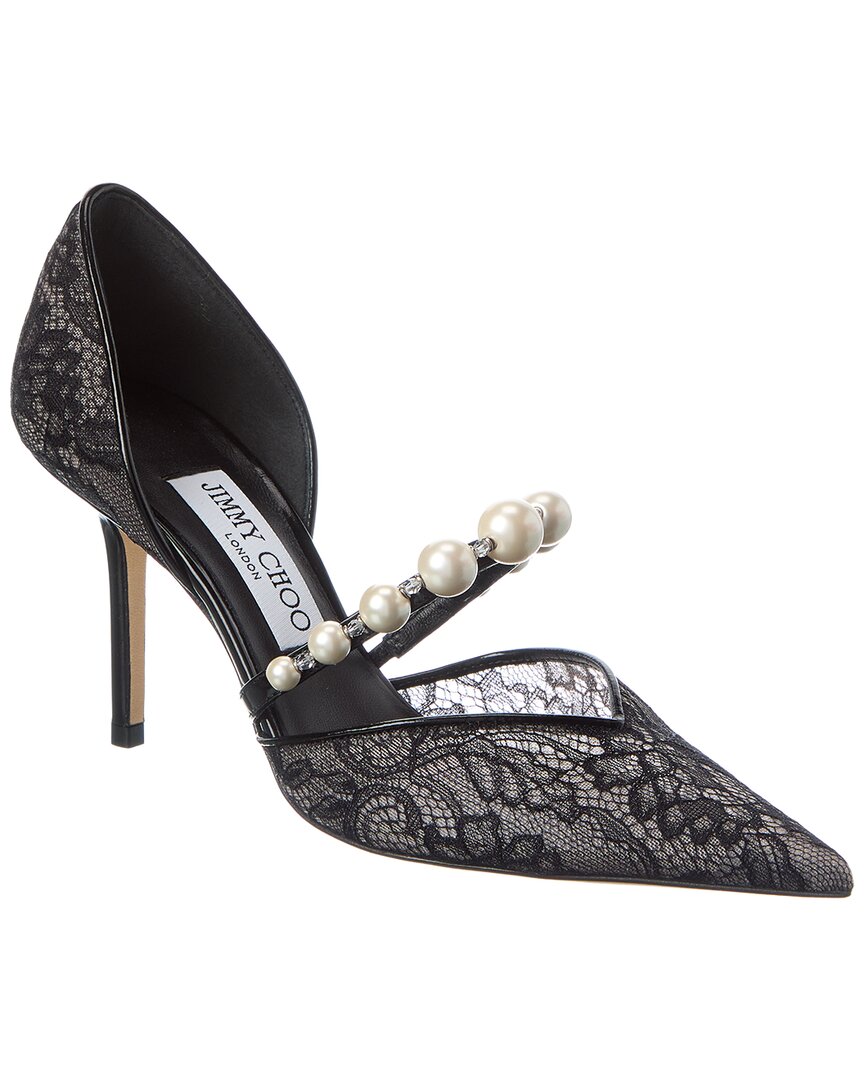 Jimmy Choo Aurelie 85 Lace & Leather Pump