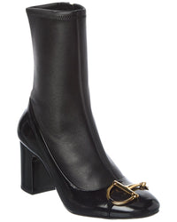 Gucci Gucci Half Horsebit Leather Bootie
