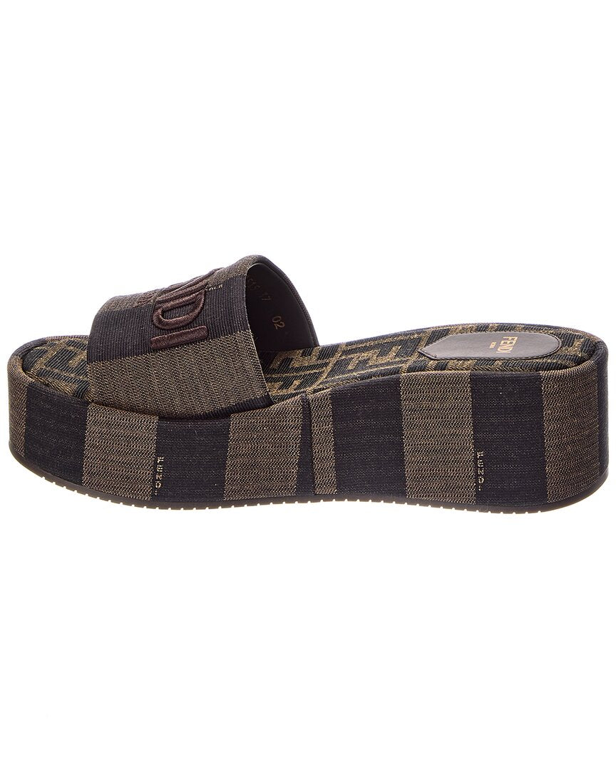 Fendi Sunshine Canvas Platform Sandal