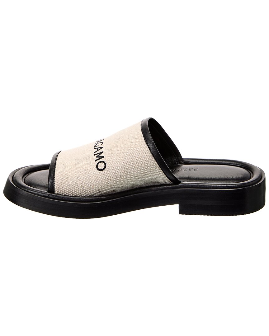 Ferragamo Canvas & Leather Slide