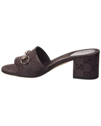 Gucci Horsebit Gg Canvas Sandal
