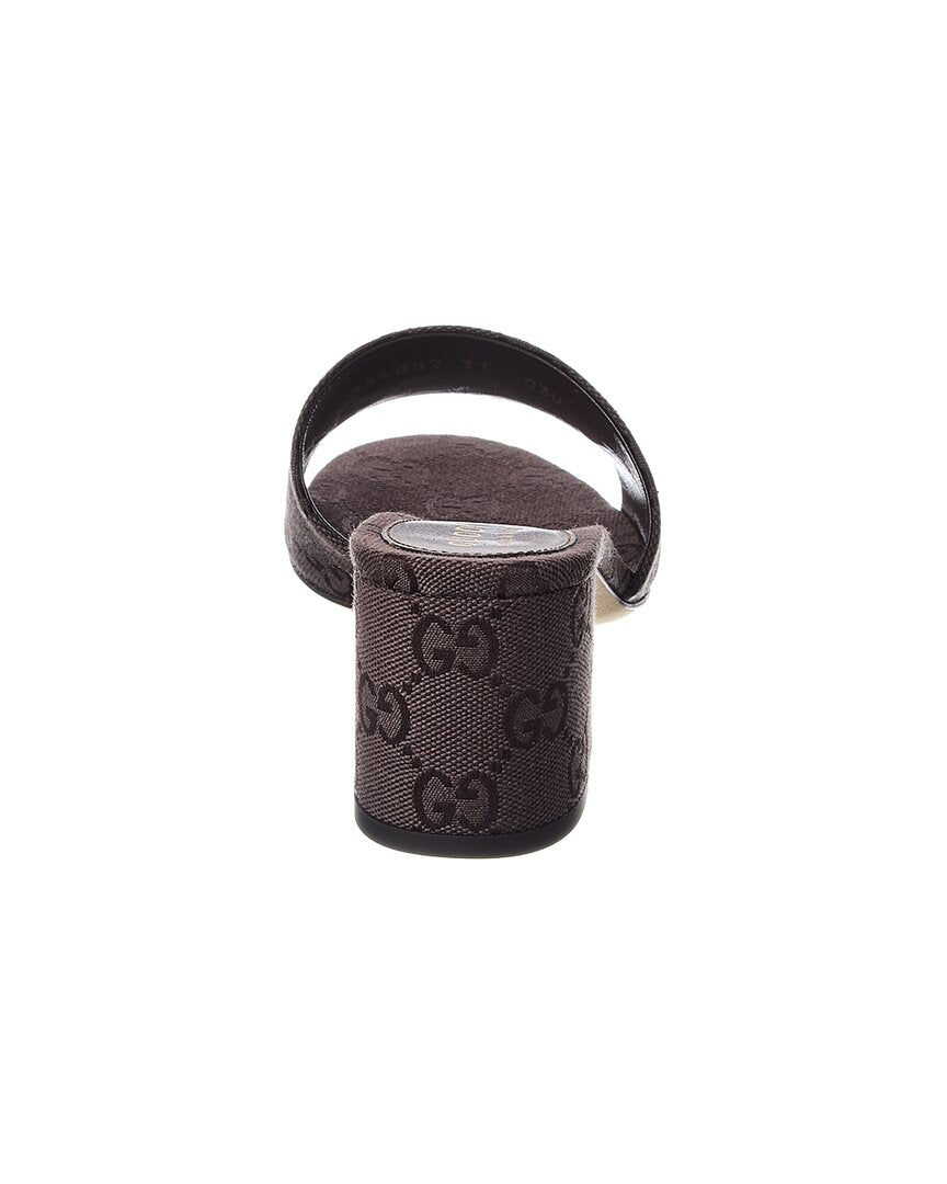 Gucci Horsebit Gg Canvas Sandal