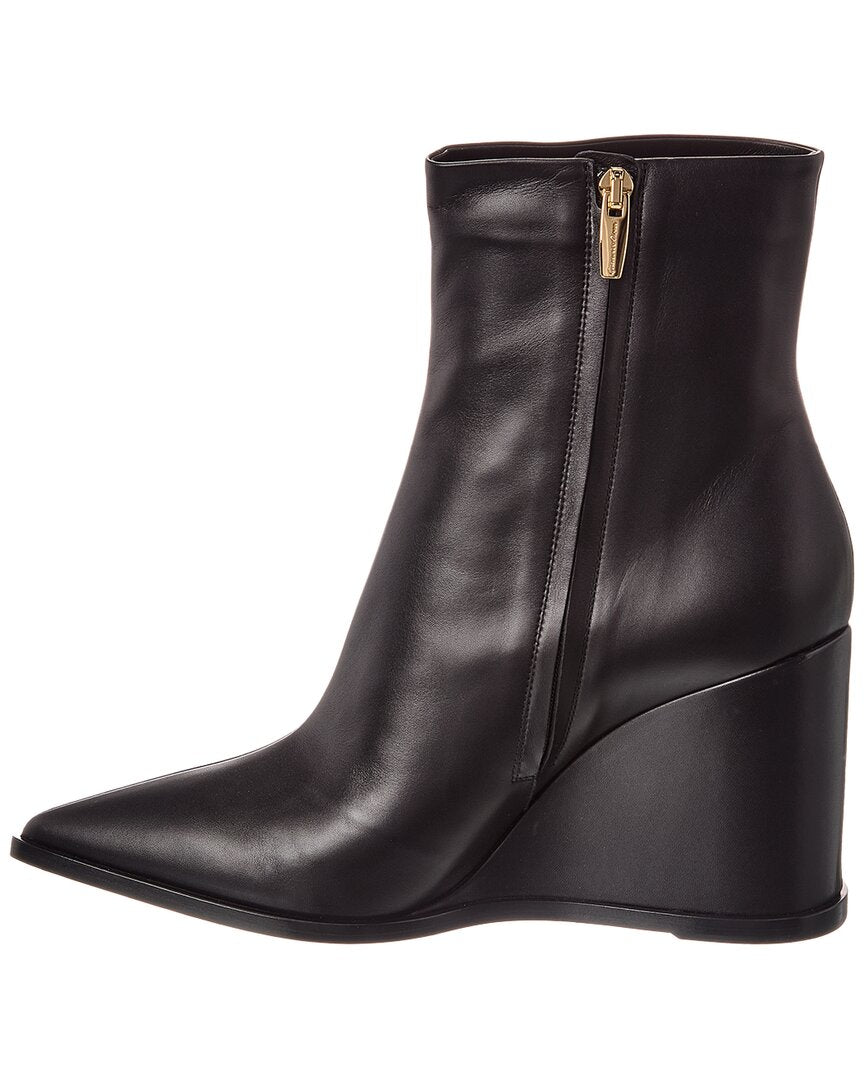 Gianvito Rossi Gianvito Rossi Hamnes 85 Leather Wedge Boot
