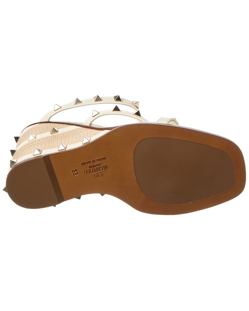 Valentino Rockstud 100 Leather Wedge Sandal