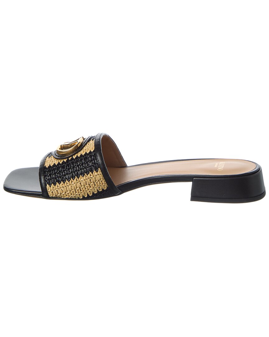 Valentino Vlogo Signature 20 Straw & Leather Sandal