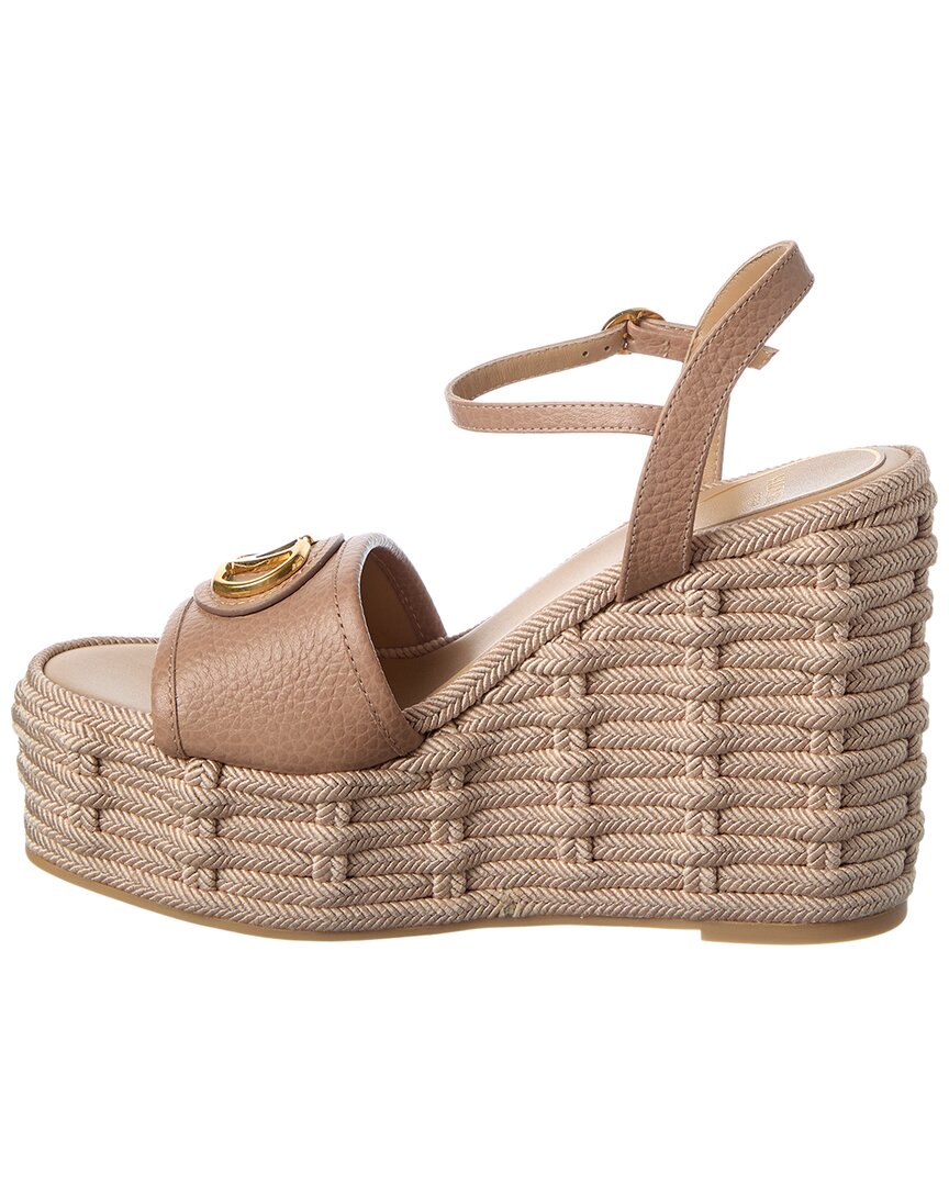 Valentino Vlogo Signature 120 Grainy Leather Wedge Sandal