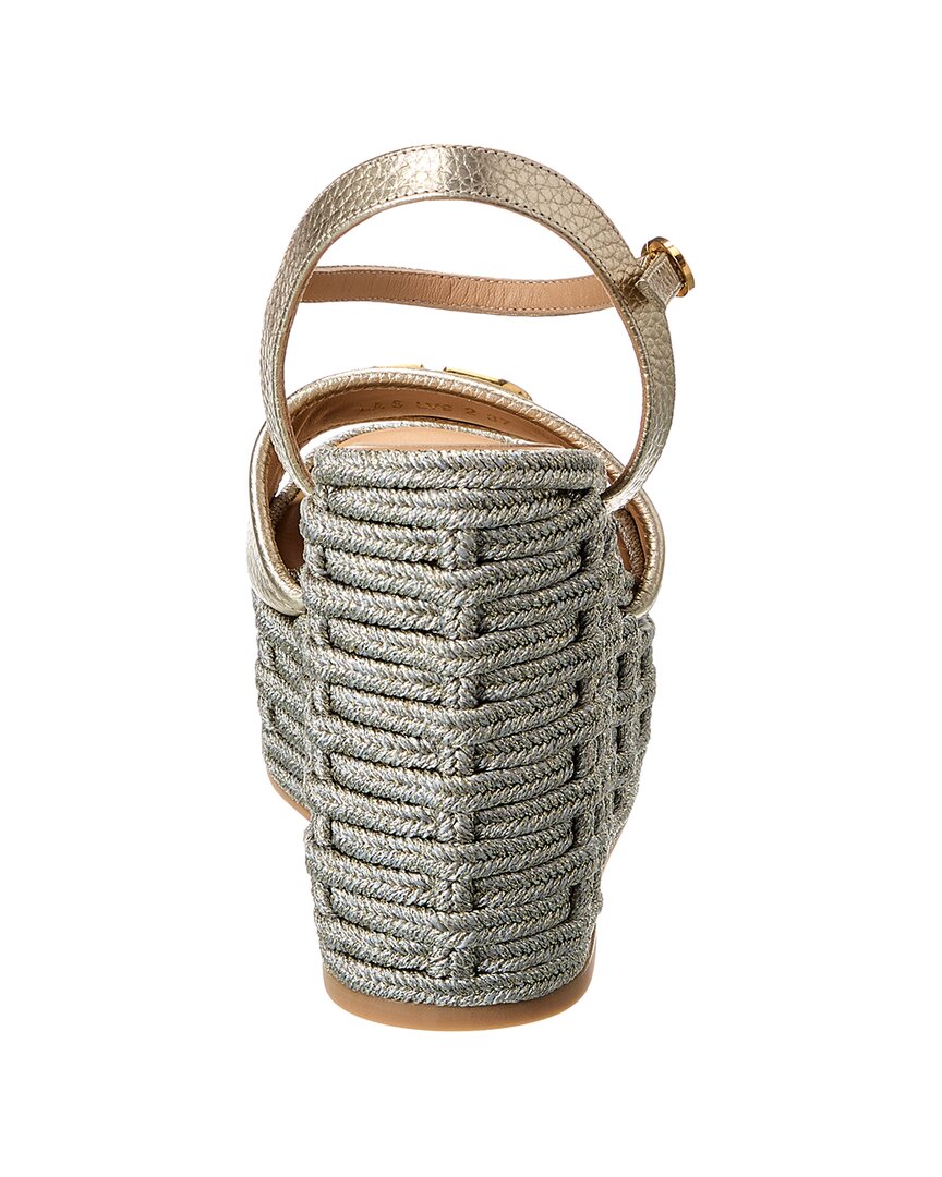 Valentino Vlogo Signature Leather Wedge Sandal
