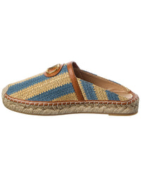 Valentino Vlogo Signature Straw & Leather Mule