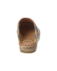 Valentino Vlogo Signature Straw & Leather Mule