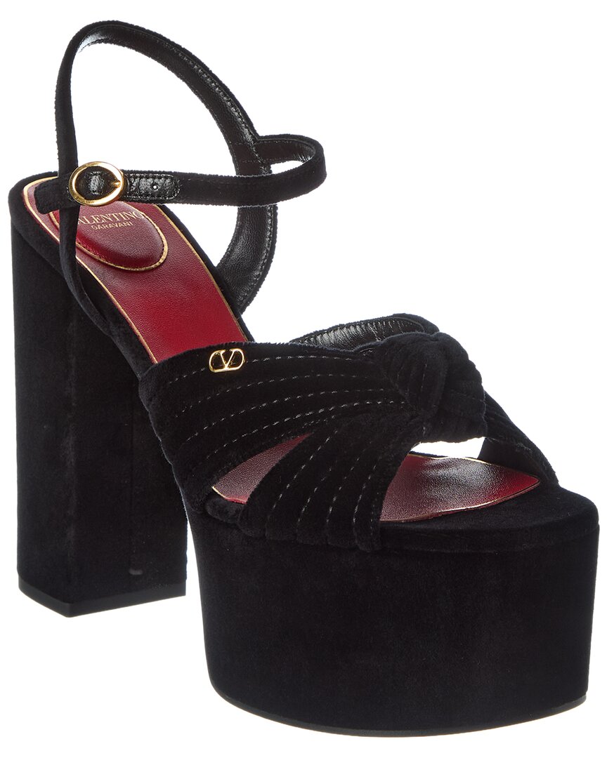 Valentino Crasher 125 Velvet Platform Sandal