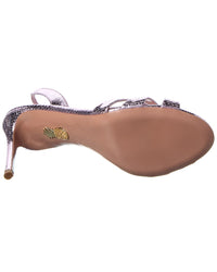 Aquazzura Tati 85 Snake-Embossed Leather Slingback Sandal