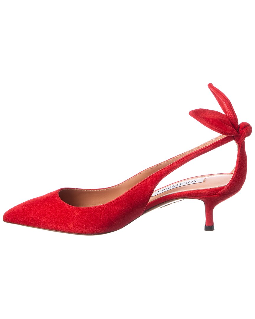 Aquazzura Bow Tie 65 Suede Slingback Pump