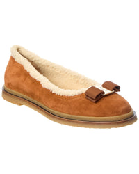 Ferragamo Ferragamo Varina Suede & Wool Ballet Flat