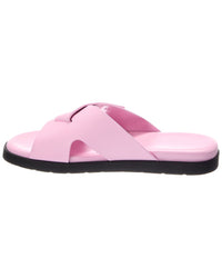 Ferragamo Fidal Leather Flat Sandal