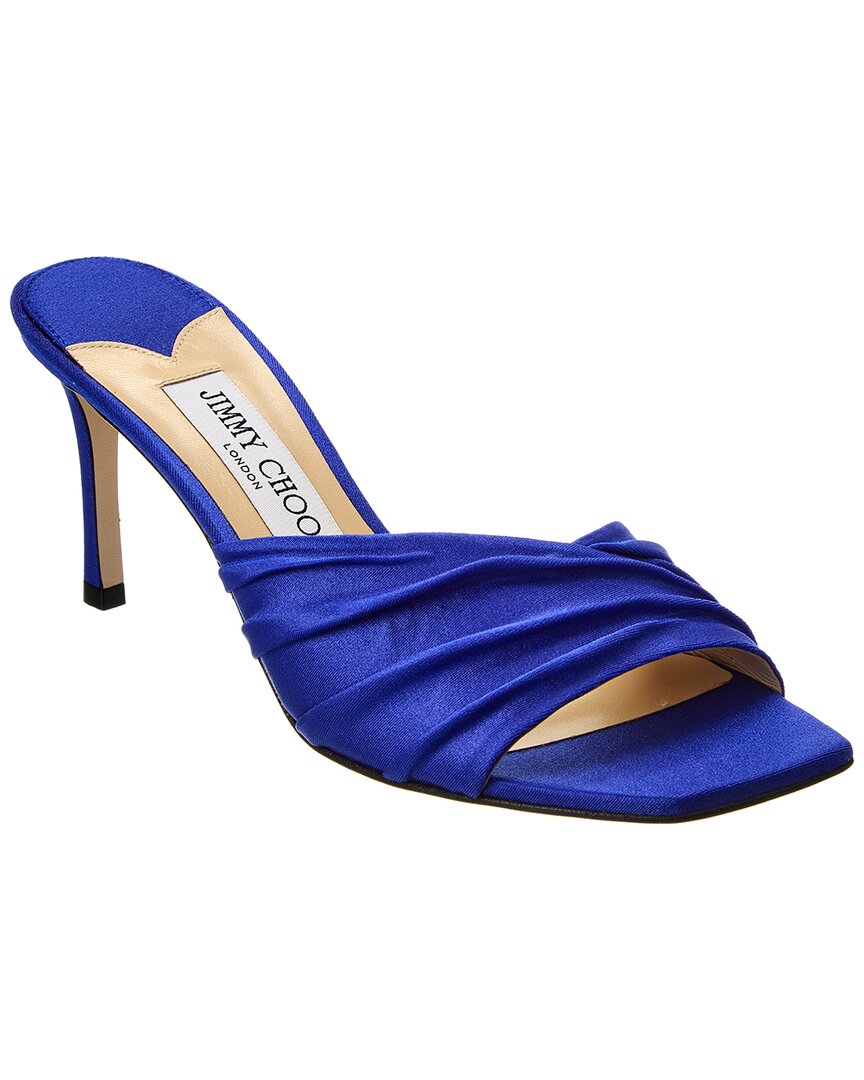 Jimmy Choo Basil 75 Jersey Mule Blue