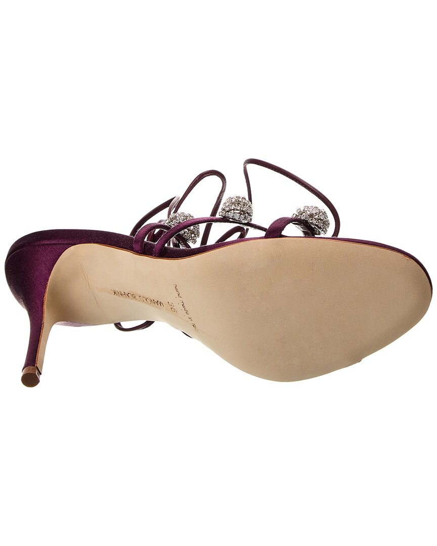 Manolo Blahnik Elsaka 90 Satin Sandal – Bluefly
