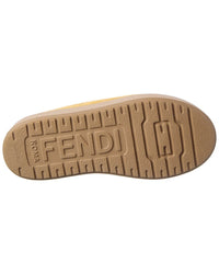 Fendi Ff Logo Suede & Shearling Mule