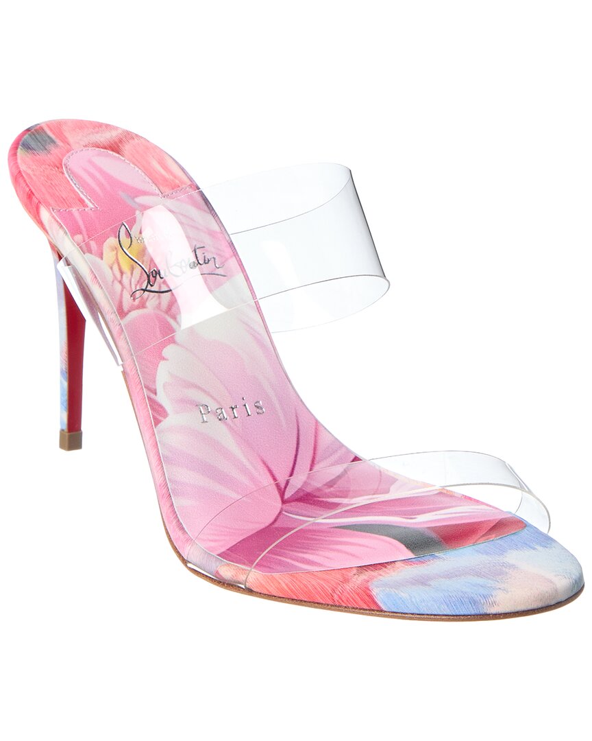 Christian Louboutin Just Nothing 85 Vinyl & Canvas Sandal