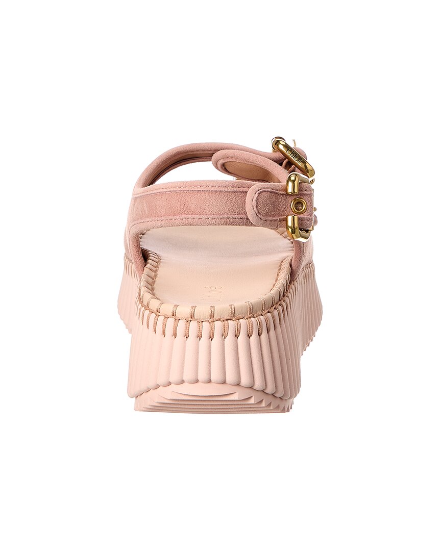 Chloé Nama Suede Wedge Sandal