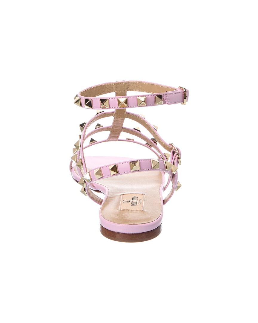 Valentino Rockstud Caged Leather Ankle Strap Sandal