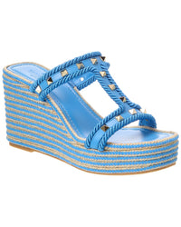 Valentino Rockstud 80 Leather Wedge Sandal
