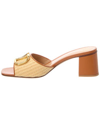 Valentino Vlogo Signature 60 Raffia & Leather Sandal