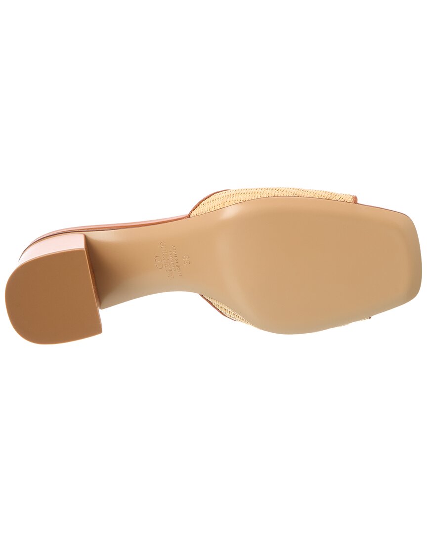 Valentino Vlogo Signature 60 Raffia & Leather Sandal