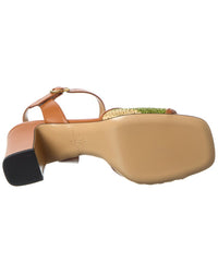 Valentino Vlogo Signature 75 Straw & Leather Sandal