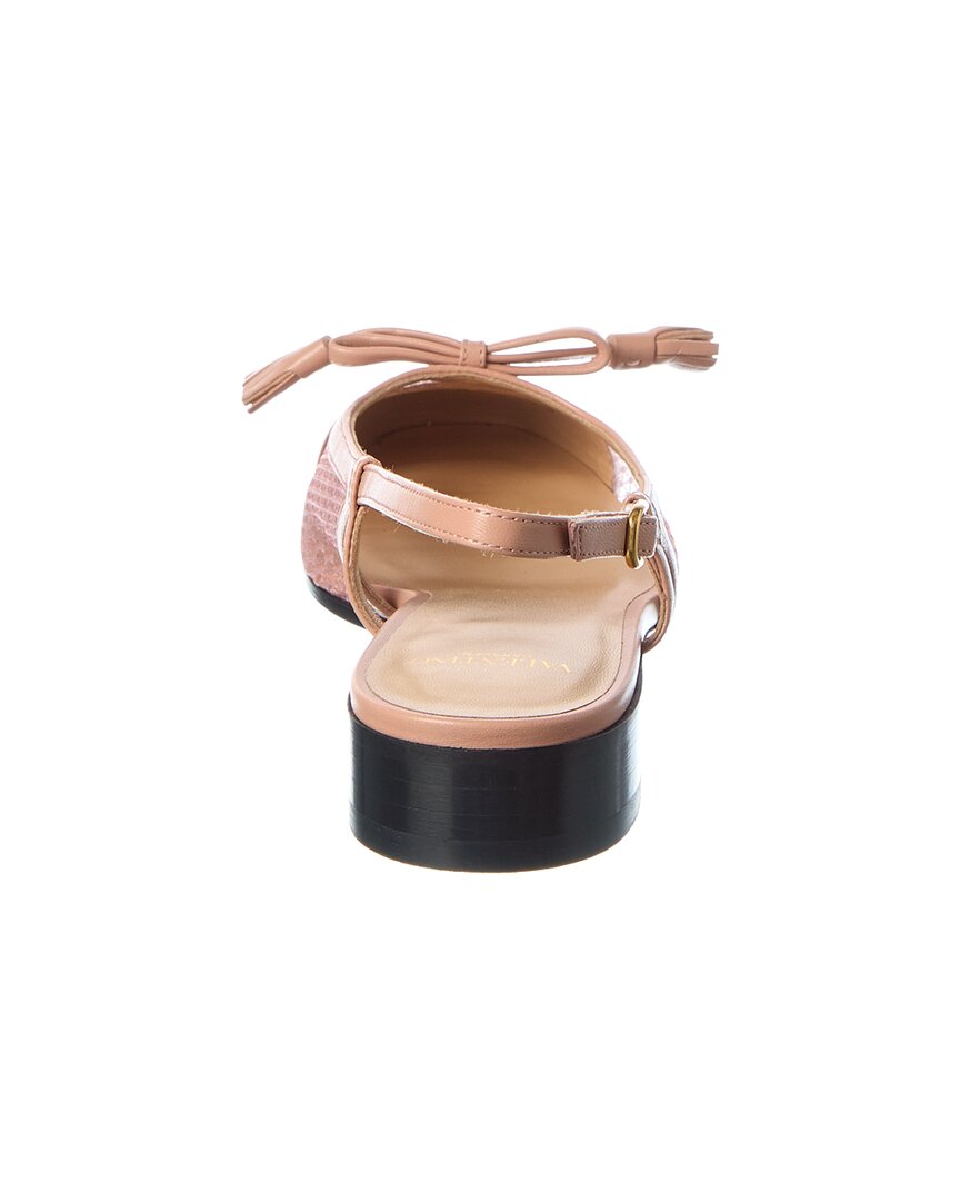 Valentino Valet Du Roi 25 Mesh & Leather Slingback Ballet Flat