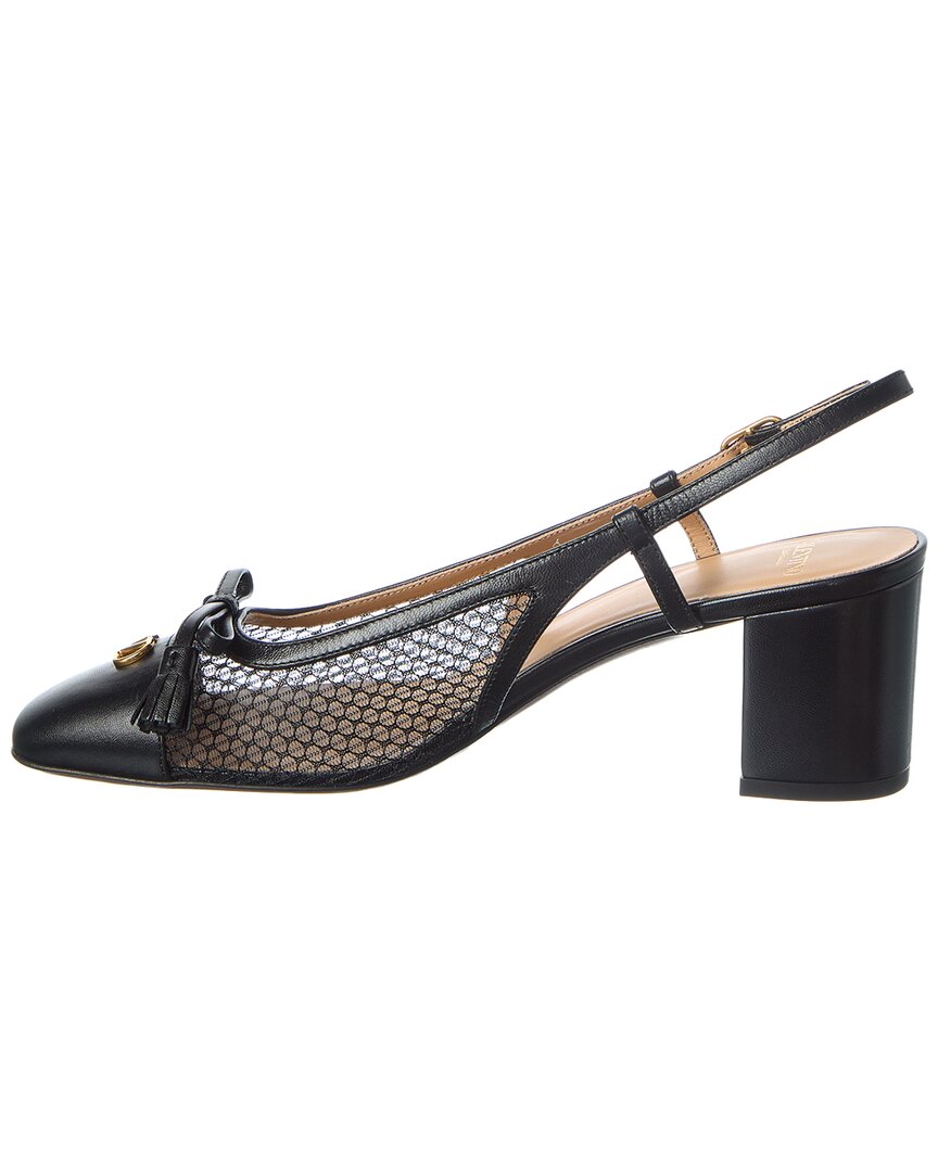 Valentino Valet Du Roi 60 Mesh & Leather Slingback Pump