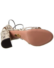 Aquazzura So Ari 85 Snake-Embossed Leather Sandal