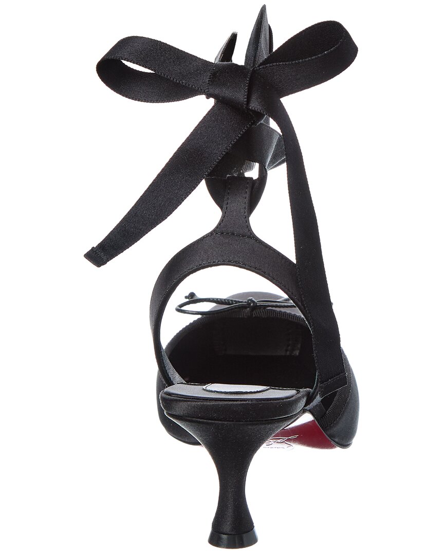 Christian Louboutin Cassia Lace-Up 55 Satin Slingback Pump