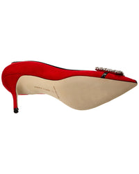 Manolo Blahnik Tuberian 90 Suede & Leather Pump