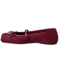 Gucci Gucci Horsebit Gg Canvas & Leather Flat