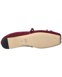 Gucci Gucci Horsebit Gg Canvas & Leather Flat