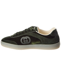 Gucci G75 Velvet & Suede Sneaker
