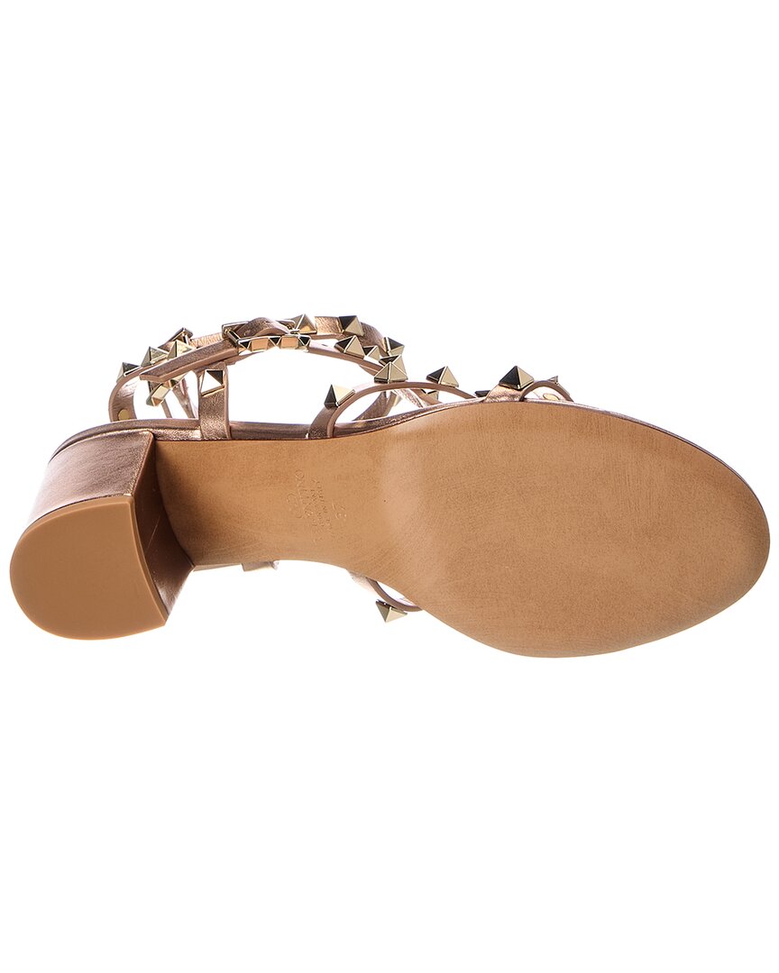 Valentino Rockstud Caged 60 Leather Ankle Strap Sandal