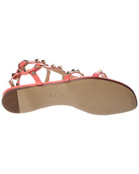 Valentino Rockstud Caged Leather Ankle Strap Sandal