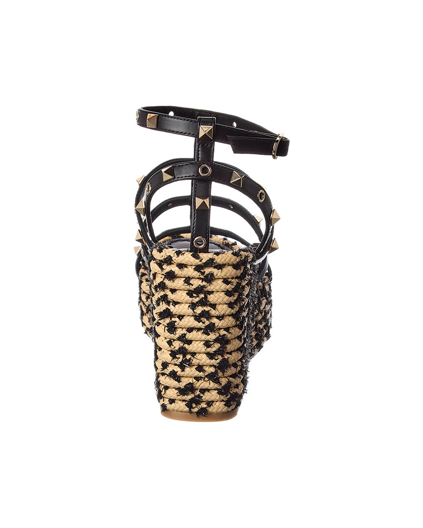 Valentino Rockstud 95 Leather Wedge Sandal