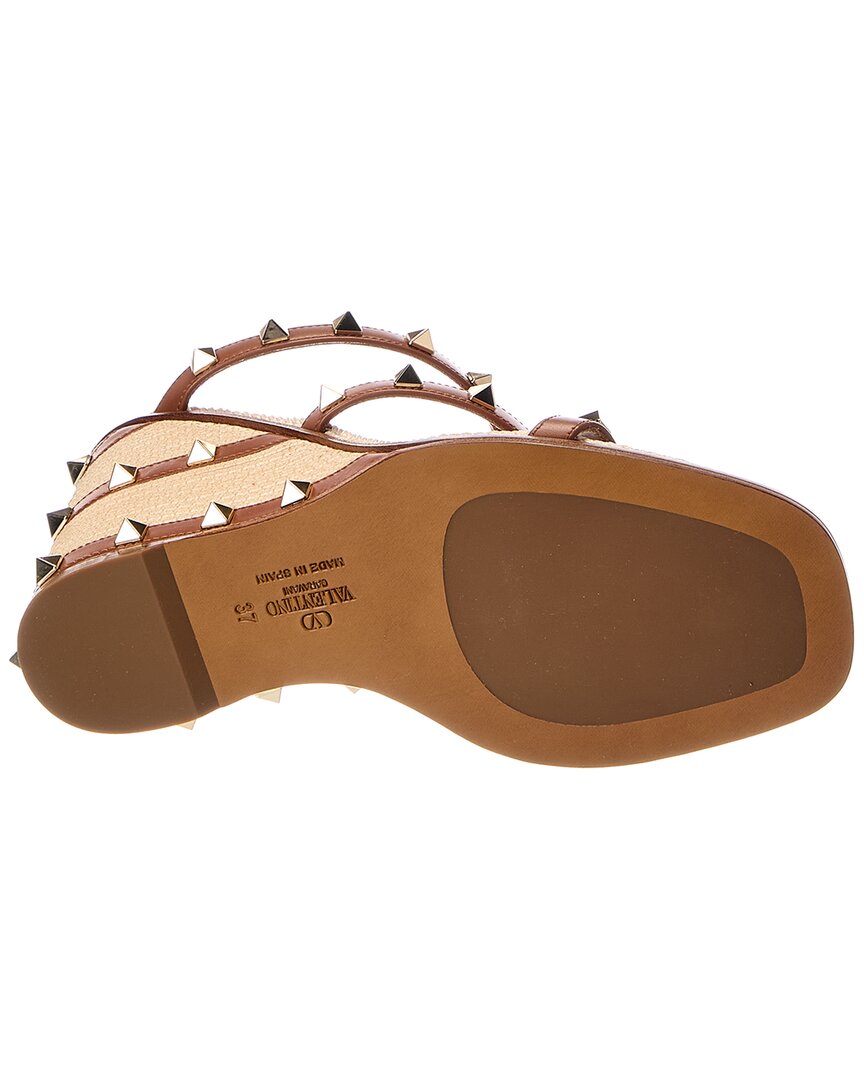 Valentino Rockstud 100 Leather Wedge Sandal
