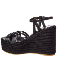 Valentino Vlogo Signature 120 Leather Wedge Sandal